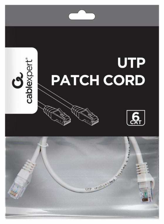 CABLE RED GEMBIRD UTP CAT6 0,50M COBRE GRIS - detalle