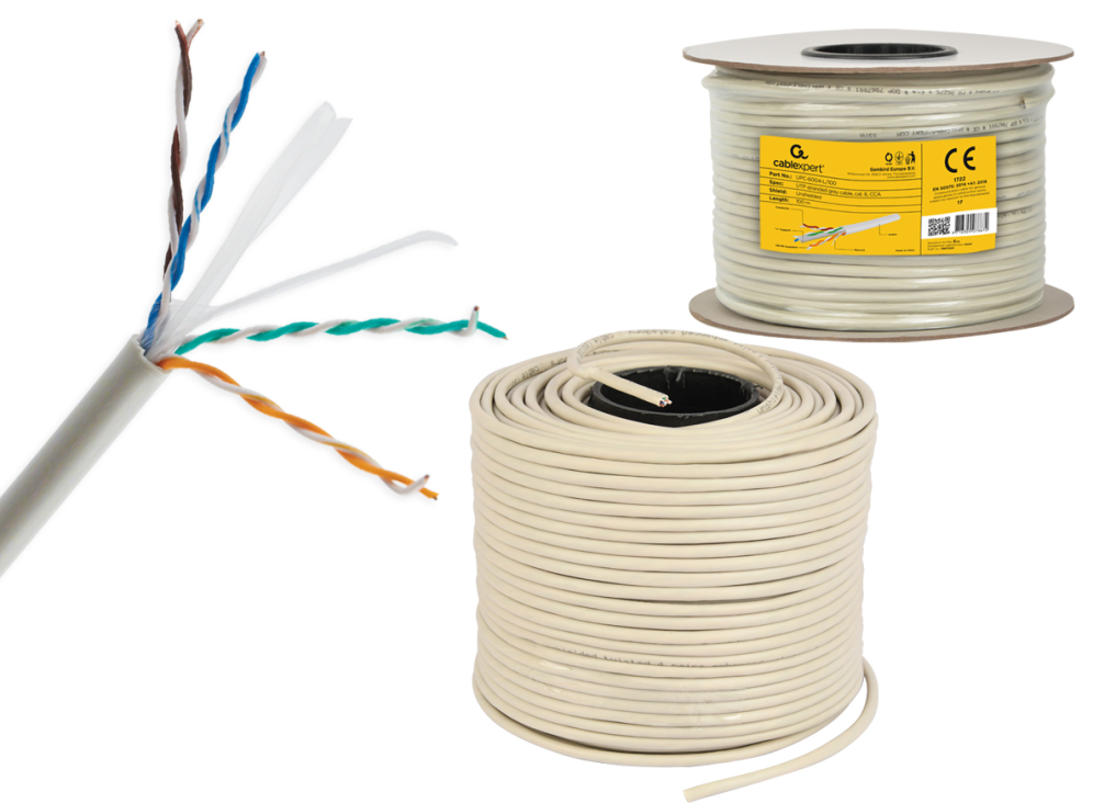 CABLE RED GEMBIRD UTP CAT6 LAN POR CABLE 100 M - detalle