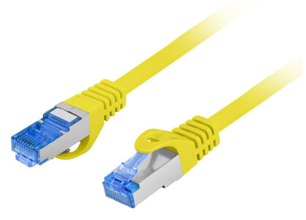 CABLE RED LANBERG CAT.6A S/FTP LSZH CCA 1M AMARILLO FLUKE PASSED