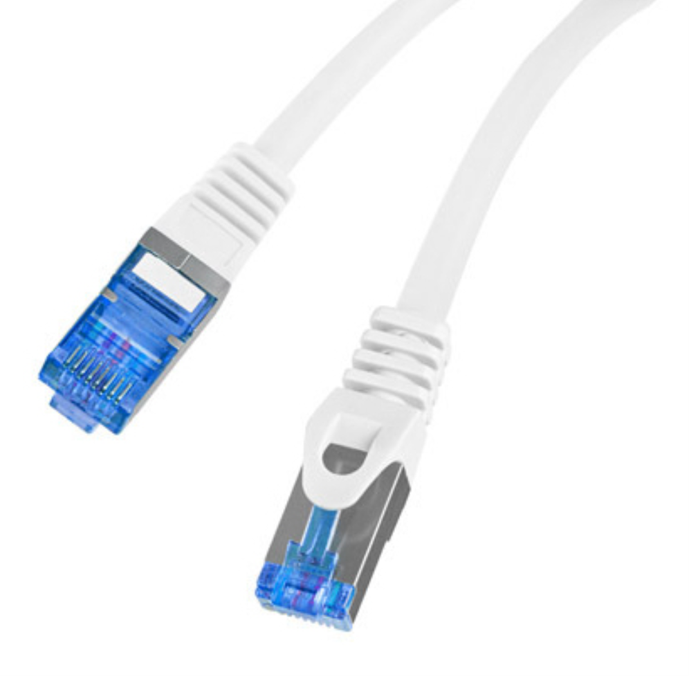 CABLE RED LANBERG LATIGUILLO CAT.6A S/FTP LSZH CCA 0.5M BLANCO FLUKE PASSED - detalle