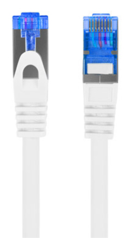 CABLE RED LANBERG LATIGUILLO CAT.6A S/FTP LSZH CCA 0.5M BLANCO FLUKE PASSED - detalle
