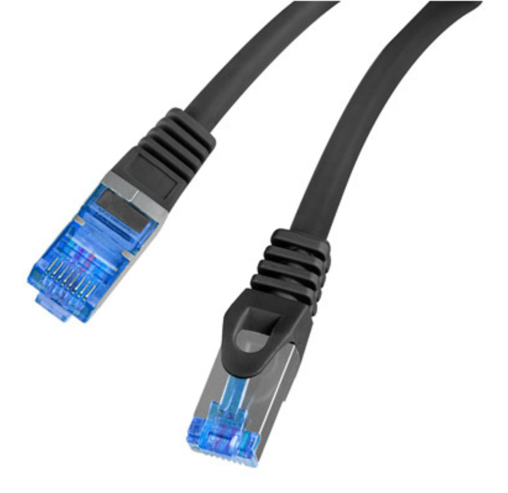 CABLE RED LANBERG LATIGUILLO CAT.6A S/FTP LSZH CCA 3M NEGRO FLUKE PASSED - detalle