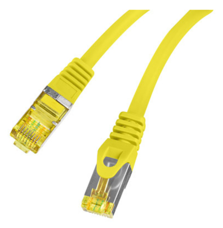 CABLE RED LANBERG LATIGUILLO CAT.6A S/FTP LSZH CU 0.5M AMARILLO FLUKE PASSED - detalle
