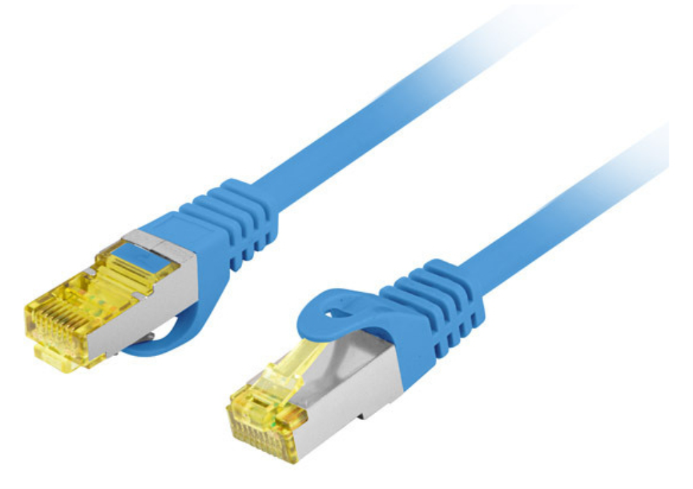 CABLE RED LANBERG LATIGUILLO CAT.6A S/FTP LSZH CU 0.5M AZUL FLUKE PASSED
