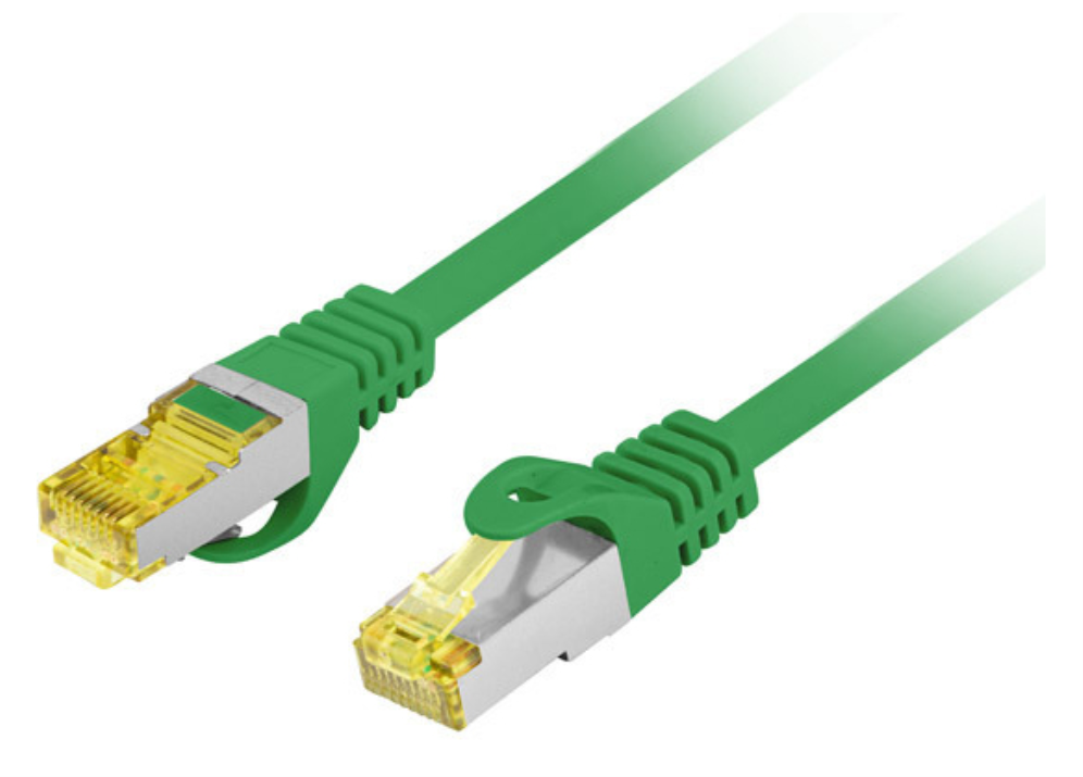 CABLE RED LANBERG LATIGUILLO CAT.6A S/FTP LSZH CU 0.5M VERDE FLUKE PASSED