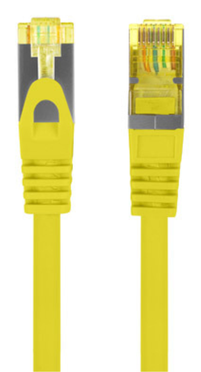 CABLE RED LANBERG LATIGUILLO CAT.6A S/FTP LSZH CU 1M AMARILLO FLUKE PASSED - detalle