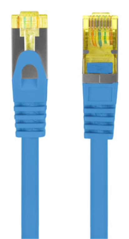 CABLE RED LANBERG LATIGUILLO CAT.6A S/FTP LSZH CU 1M AZUL FLUKE PASSED - detalle