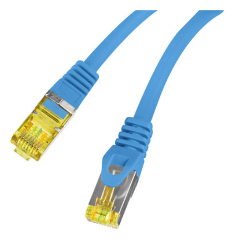 CABLE RED LANBERG LATIGUILLO CAT.6A S/FTP LSZH CU 1M AZUL FLUKE PASSED - detalle