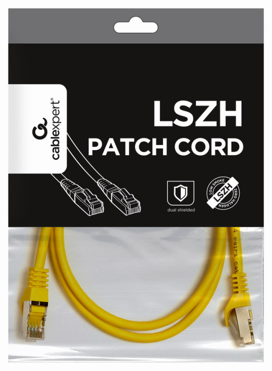 CABLE RED S-FTP GEMBIRD CAT 6A LSZH AMARILLO 1 M - detalle