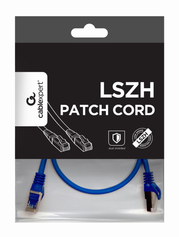 Gembird PP6A-LSZHCU-B-0.5M cable de red Azul 0.5 m Cat6a S/FTP (S-STP)