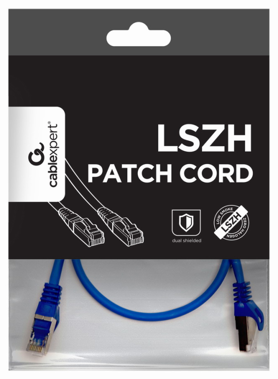 CABLE RED S-FTP GEMBIRD CAT 6A LSZH AZUL 0,5 M