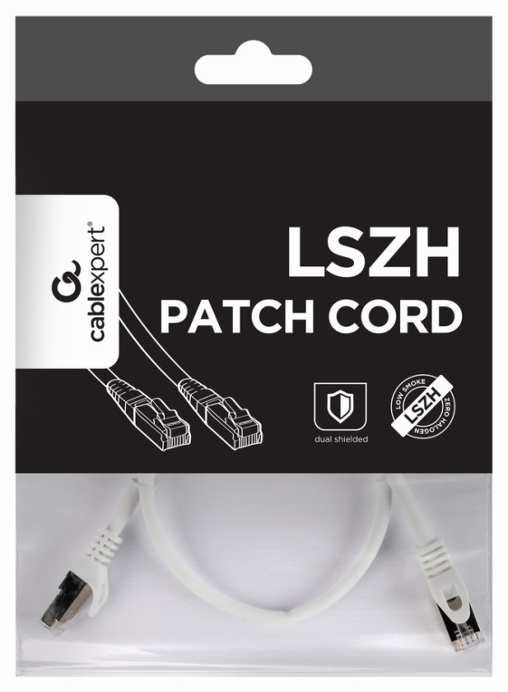 CABLE RED S-FTP GEMBIRD CAT 6A LSZH BLANCO 0,5 M