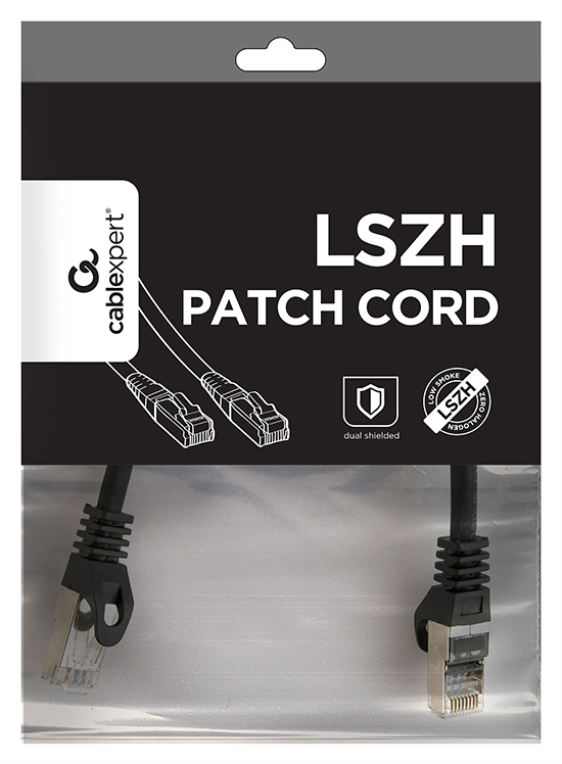 CABLE RED S-FTP GEMBIRD CAT 6A LSZH NEGRO 0,25 M - detalle