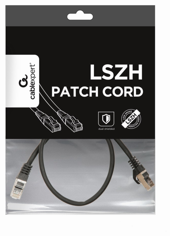CABLE RED S-FTP GEMBIRD CAT 6A LSZH NEGRO 0,5 M - detalle