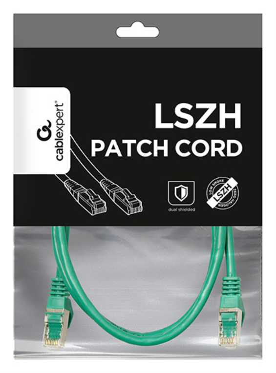 CABLE RED S-FTP GEMBIRD CAT 6A LSZH VERDE 1 M - detalle