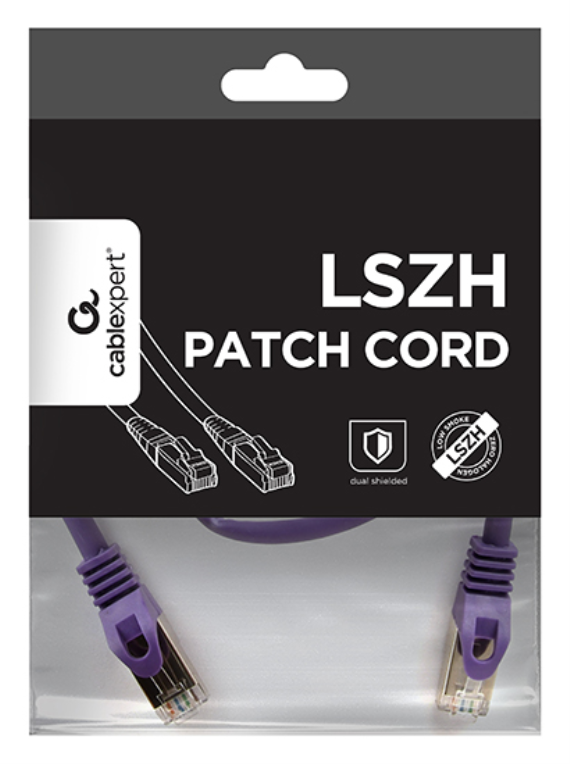 CABLE RED S-FTP GEMBIRD CAT 6A LSZH VIOLETA 0,5 M - detalle