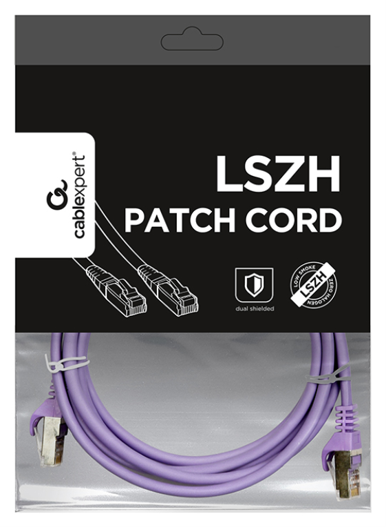 CABLE RED S-FTP GEMBIRD CAT 6A LSZH VIOLETA 1 M - detalle