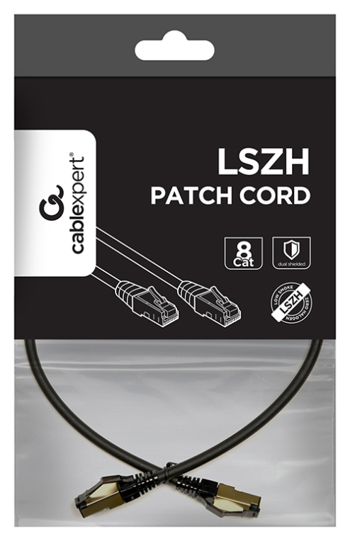 CABLE RED S-FTP GEMBIRD CAT 8 LSZH NEGRO 0,25 M - detalle
