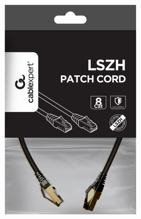 CABLE RED S-FTP GEMBIRD CAT 8 LSZH NEGRO 0,5 M - detalle