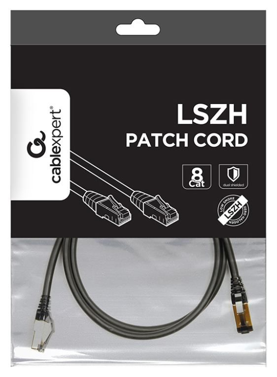 CABLE RED S-FTP GEMBIRD CAT 8 LSZH NEGRO 1,5 M - detalle