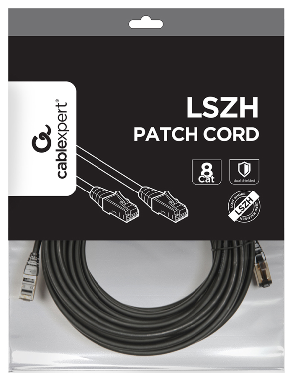 CABLE RED S-FTP GEMBIRD CAT 8 LSZH NEGRO 15 M - detalle