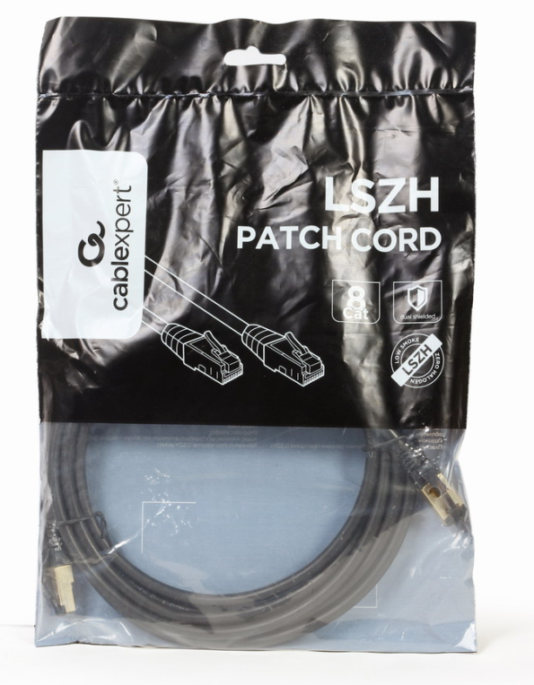 CABLE RED S-FTP GEMBIRD CAT 8 LSZH NEGRO 5 M - detalle