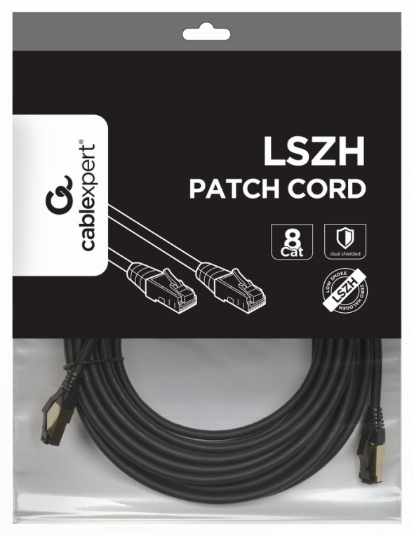 CABLE RED S-FTP GEMBIRD CAT 8 LSZH NEGRO 7,5 M - detalle