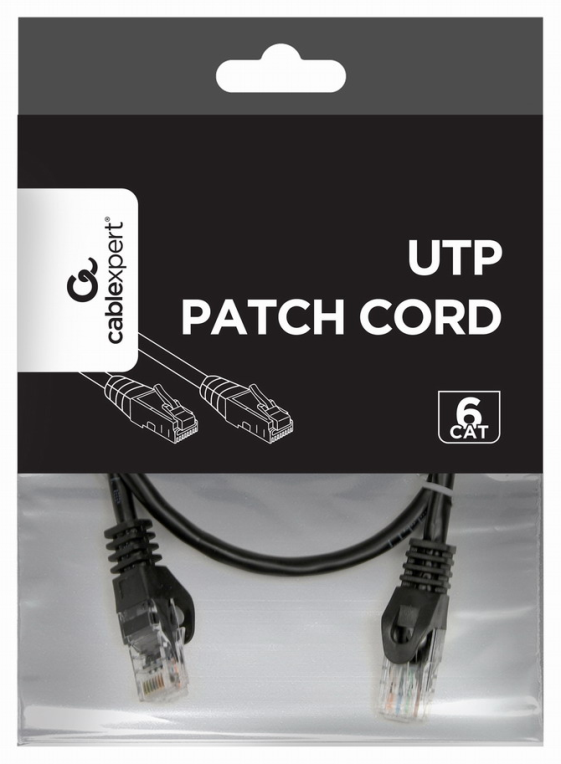 CABLE RED UTP GEMBIRD CAT 6 NEGRO 0,5M - detalle