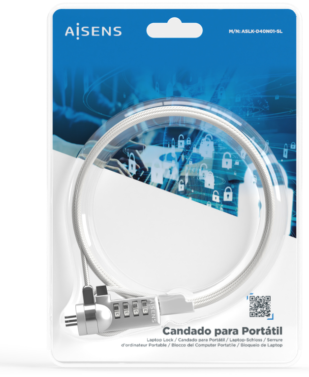 CABLE SEGURIDAD AISENS CERRADURA COMBINACION 1.5M - detalle