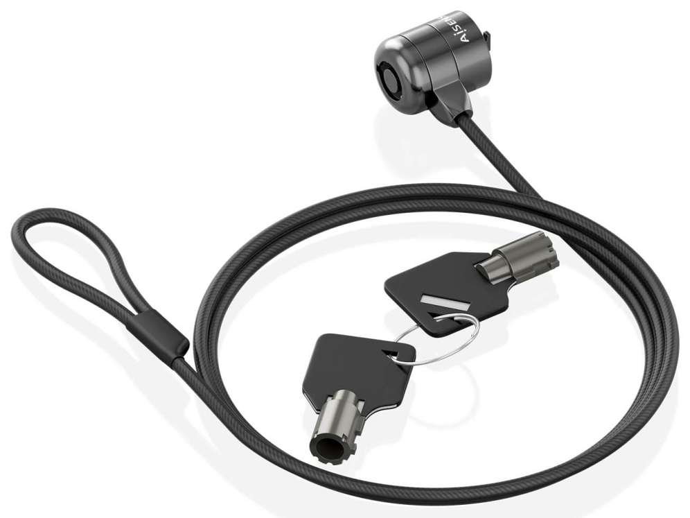 CABLE SEGURIDAD AISENS CERRADURA LLAVE 1.5M - detalle
