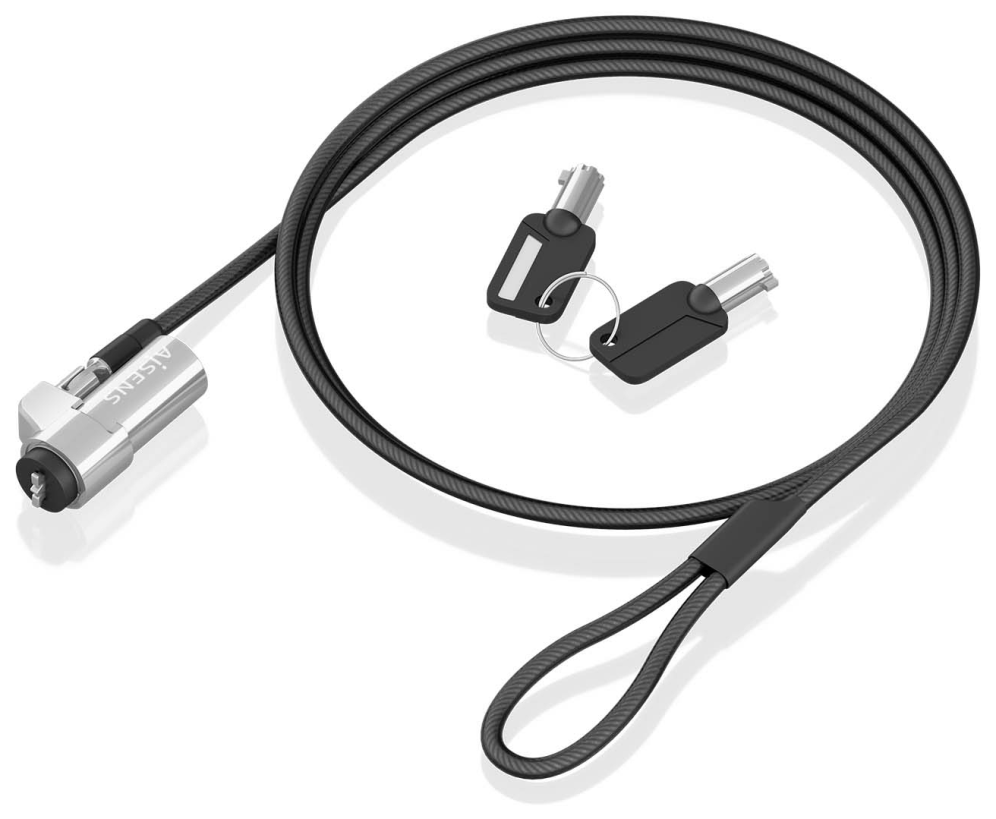 CABLE SEGURIDAD AISENS TIPO NANO CERRADURA LLAVE 1.5M - detalle