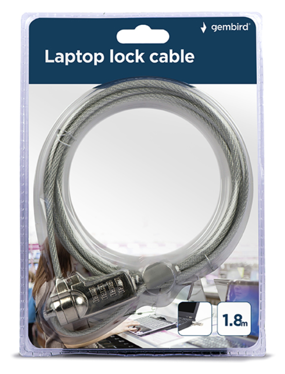CABLE SEGURIDAD PARA PORTATIL GEMBIRD COMBINACION - detalle