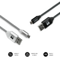 SUBBLIM PACK 2 CABLES USB A MICRO USB (2.4A) 1M BLACK/SILVER cable USB Micro-USB A Aluminio. Negro. Gris. Blanco