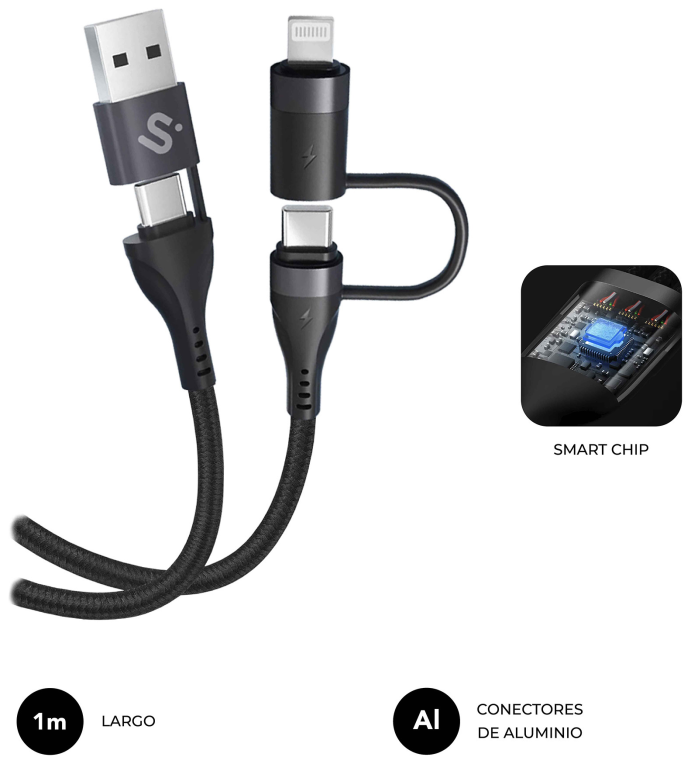 CABLE TOP 4IN1 60W C-C-L-A 1M - detalle