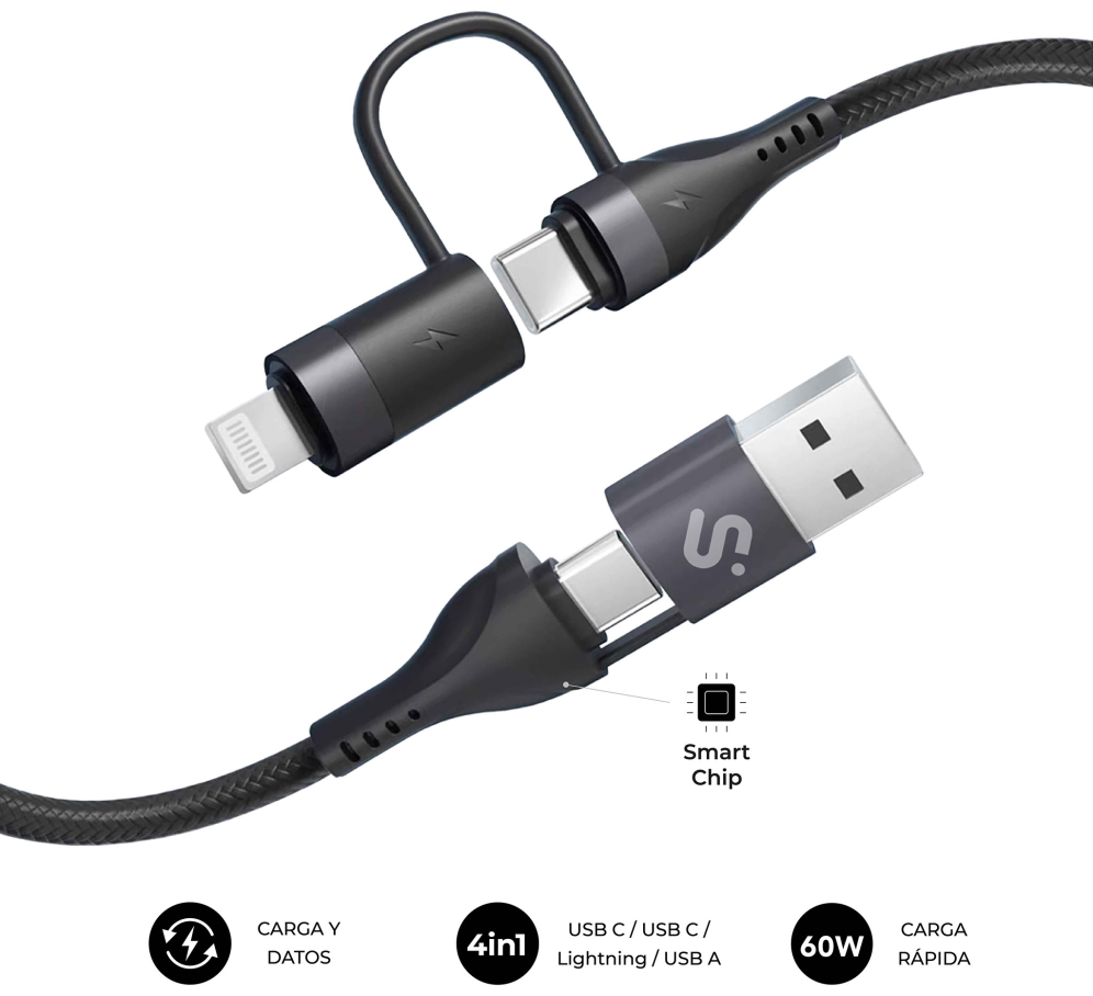 CABLE TOP 4IN1 60W C-C-L-A 1M