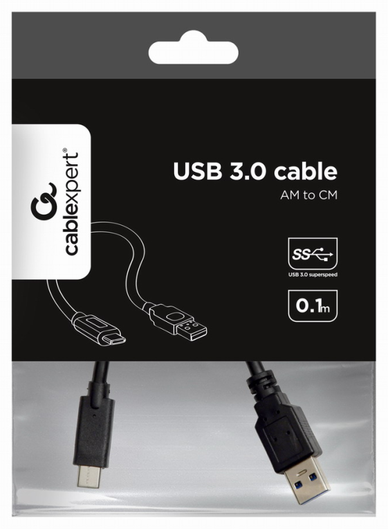 CABLE USB 3.0 GEMBIRD AM A TIPO C AM/CM, 0,1 M - detalle