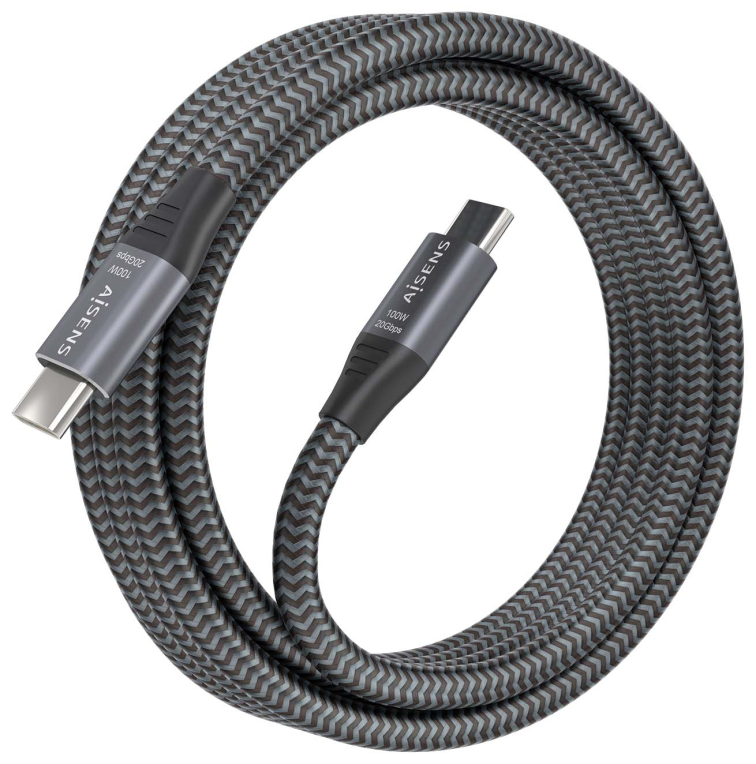 CABLE USB 3.2 AISENS GEN2X2 ALUMINIO 8K@30HZ 5A 100W C/M-C/M 3.0M - detalle