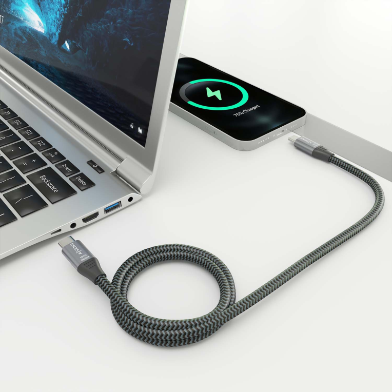CABLE USB 3.2 AISENS GEN2X2 ALUMINIO 8K@30HZ 5A 100W C/M-C/M 3.0M - detalle