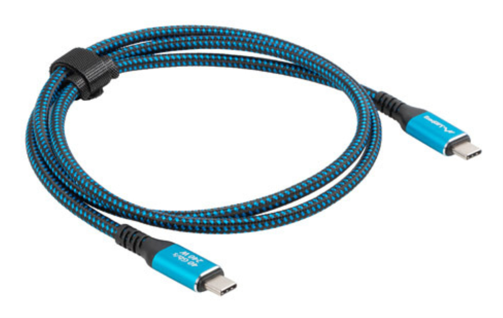 CABLE USB C 4.0 LANBERG M/M 40GB/S PD240W 8K60HZ 0.5M NEGRO/AZUL - detalle
