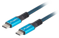 CABLE USB-C 4.0 LANBERG MACHO/MACHO 0.5M 100W 8K 30HZ NEGRO/AZUL