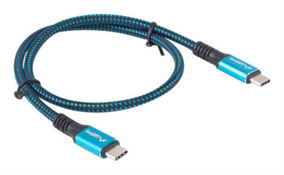 CABLE USB-C 4.0 LANBERG MACHO/MACHO 0.5M 100W 8K 30HZ NEGRO/AZUL - detalle