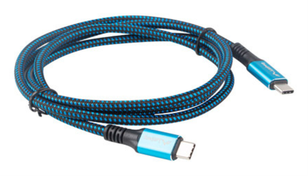 CABLE USB-C 4.0 LANBERG MACHO/MACHO 1.2M 100W 8K 30HZ NEGRO/AZUL - detalle