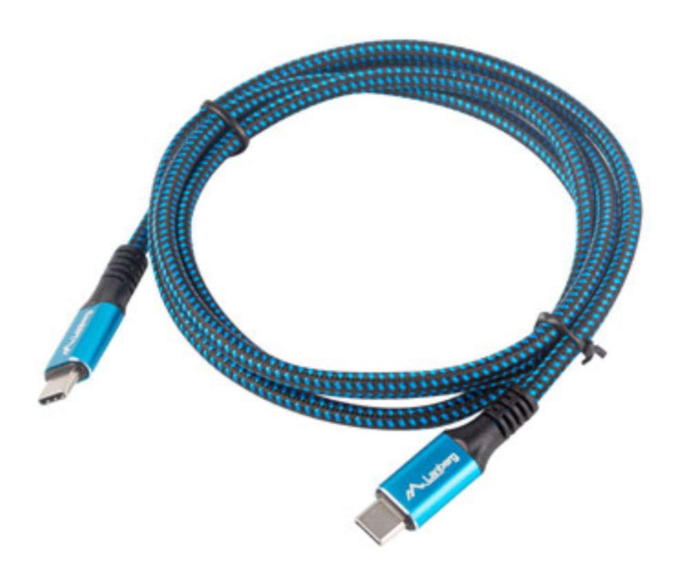 CABLE USB-C 4.0 LANBERG MACHO/MACHO 1.2M 100W 8K 30HZ NEGRO/AZUL - detalle