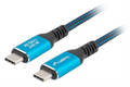 CABLE USB-C 4.0 LANBERG MACHO/MACHO 1M 240W 8K 60HZ NEGRO/AZUL