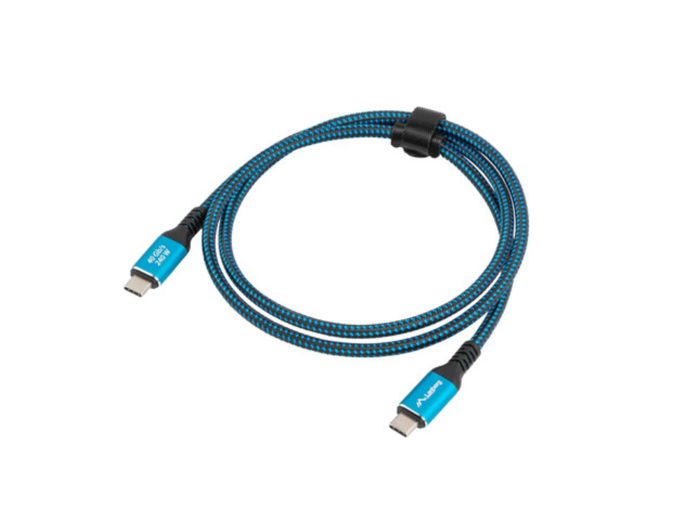 CABLE USB-C 4.0 LANBERG MACHO/MACHO 2M 240W 8K 60HZ NEGRO/AZUL - detalle