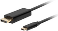 Lanberg CA-CMDP-10CU-0005-BK adaptador de cable de vídeo 0.5 m USB Tipo C DisplayPort Negro