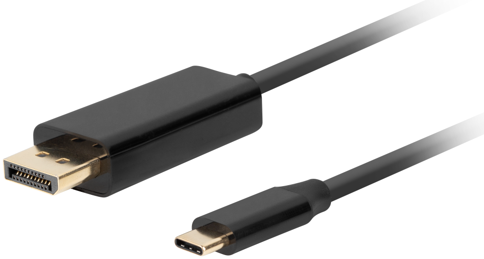 Lanberg CA-CMDP-10CU-0005-BK adaptador de cable de vídeo 0.5 m USB Tipo C DisplayPort Negro