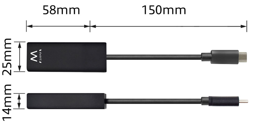CABLE USB EWENT TIPO C A LAN GIGABIT - detalle