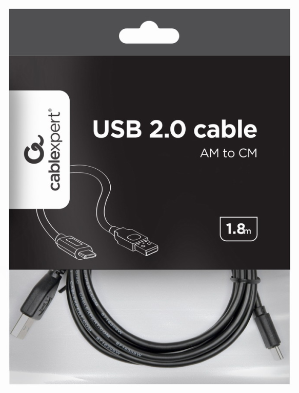 CABLE USB GEMBIRD 2.0 A TIPO C MACHO MACHO CARGA RAPIDA 1,8M - detalle