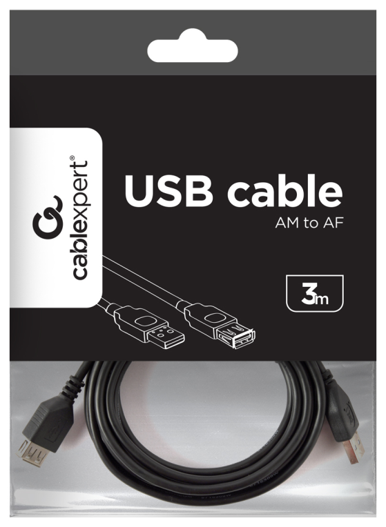 CABLE USB GEMBIRD EXTENSION USB 2.0 MACHO HEMBRA 3M - detalle